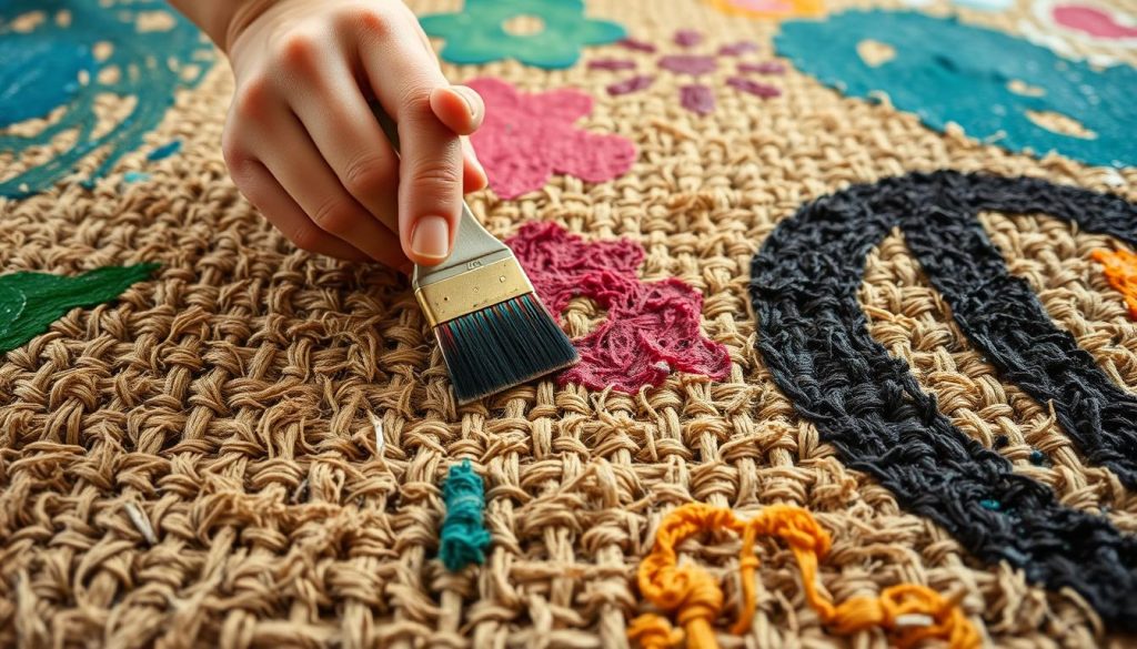 jute rug painting techniques